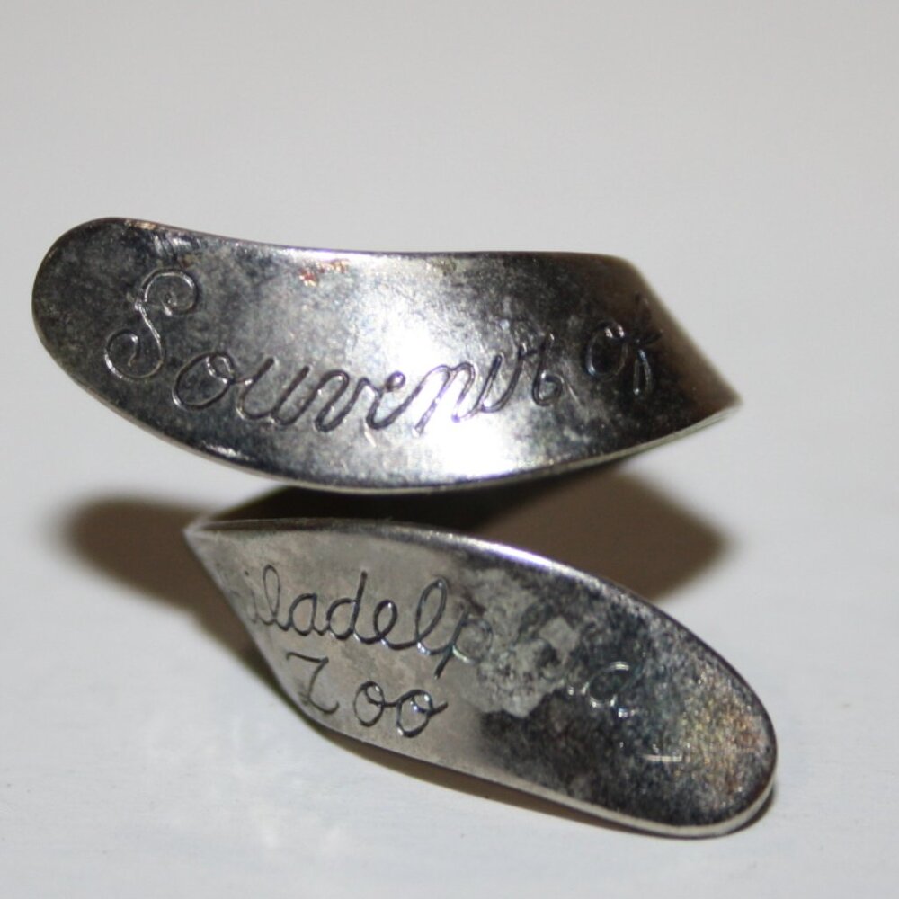 Silver Wrap Ring – Souvenir of the Philadelphia Zoo – Adjustable Size 6–8